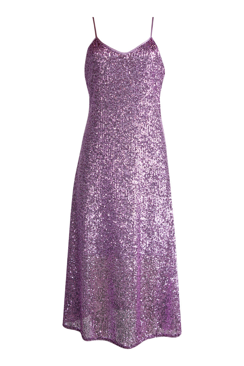 Vestido midi de lantejoulas