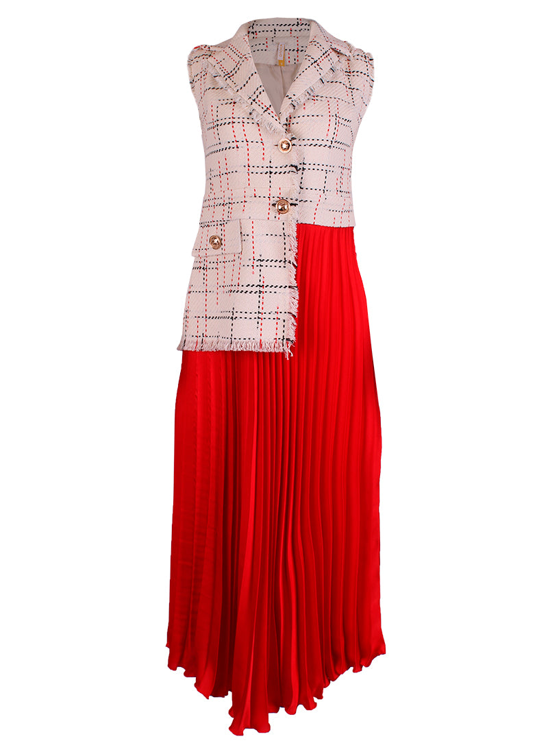 Vestido assimétrico combinado