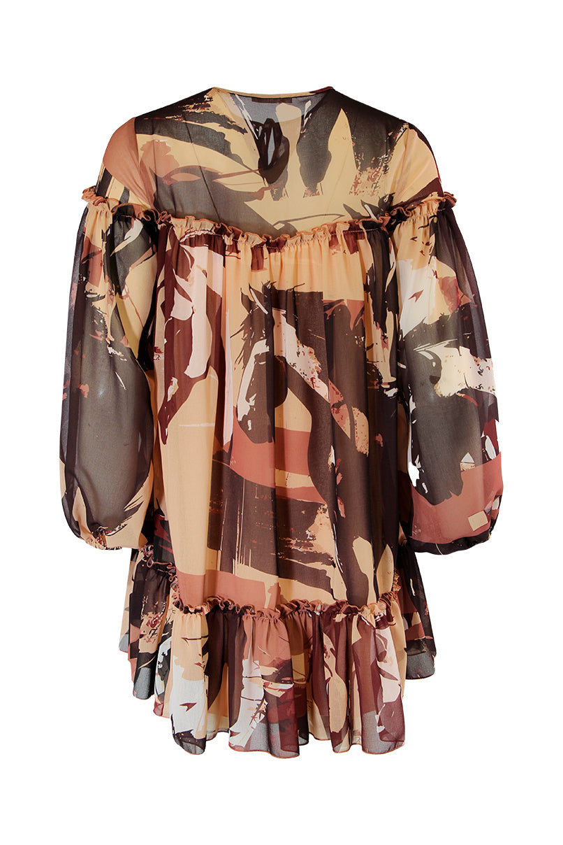 Vestido chiffon estampado