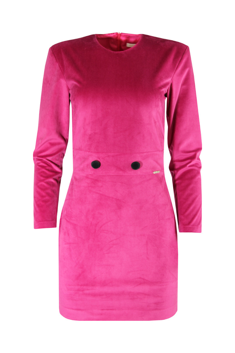Vestido cintado de veludo