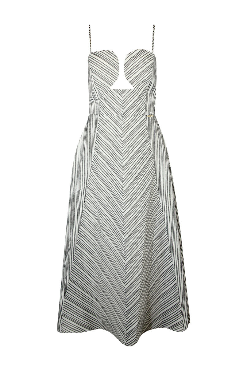 Vestido comprido riscas