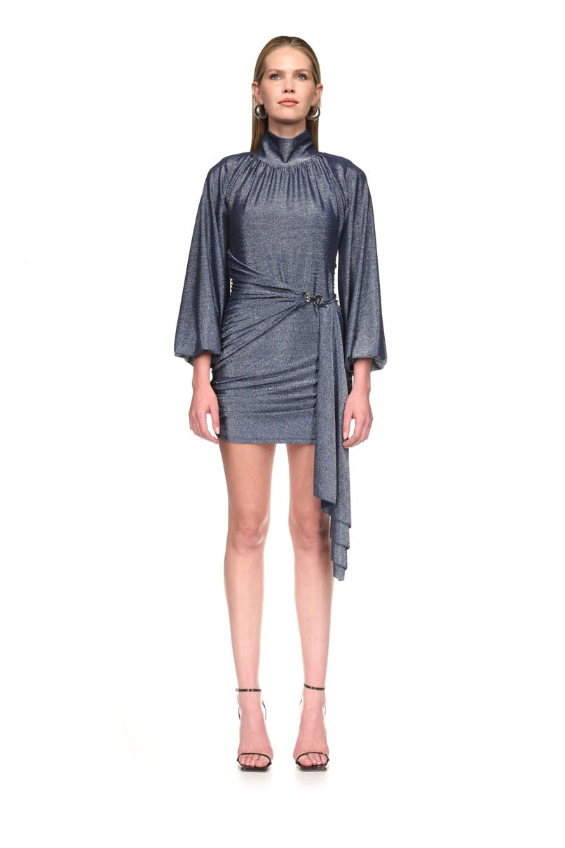 Vestido curto malha brilhante