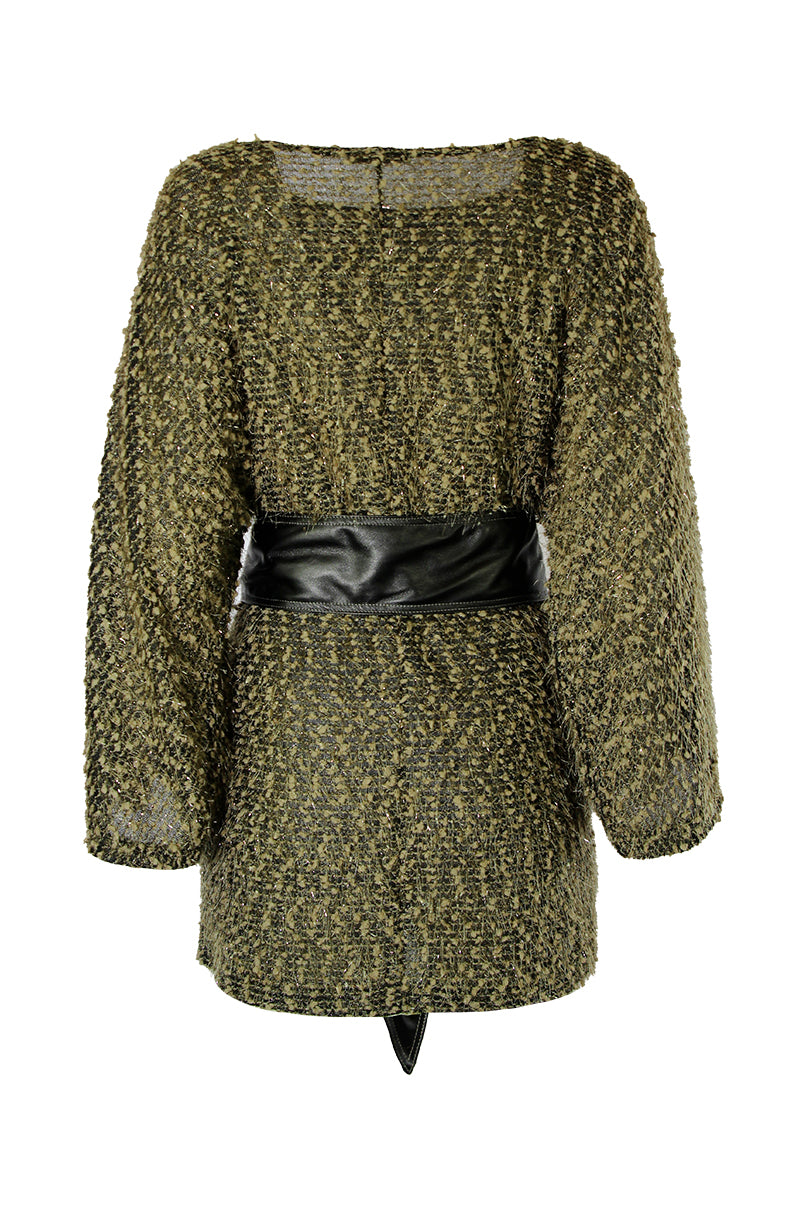 Vestido de malha com cinto