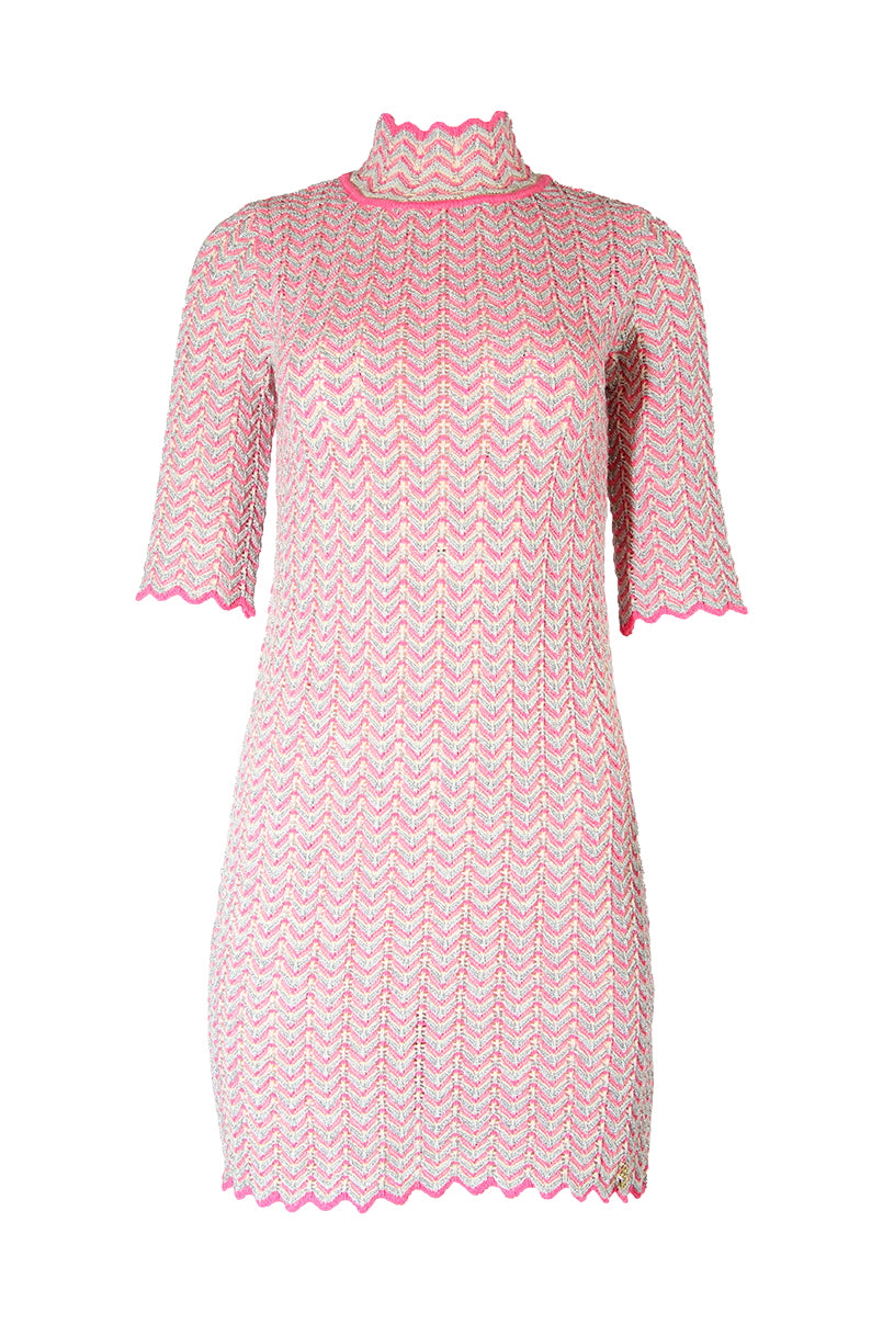 Vestido de malha fio metalizado