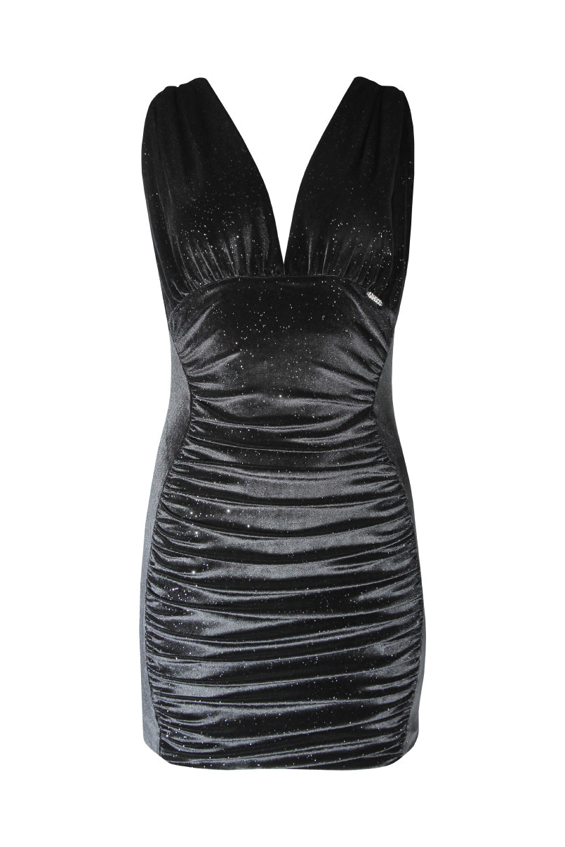 Vestido de veludo drapeado