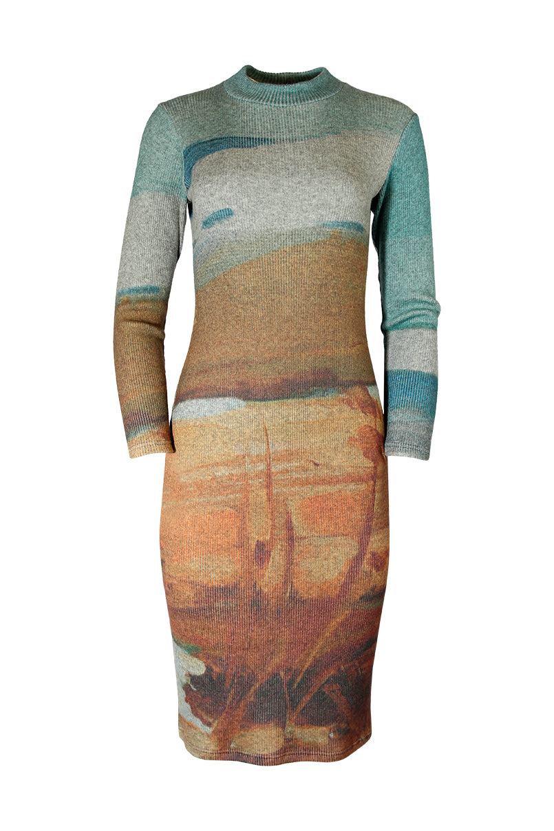 Vestido estampado em malha