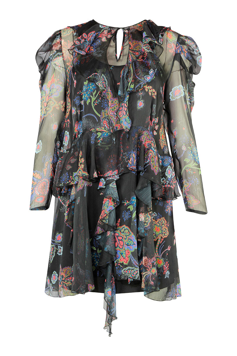 Vestido folhos
