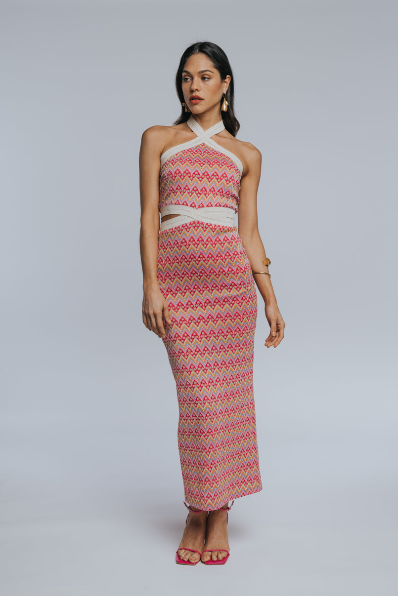 Vestido halter malha