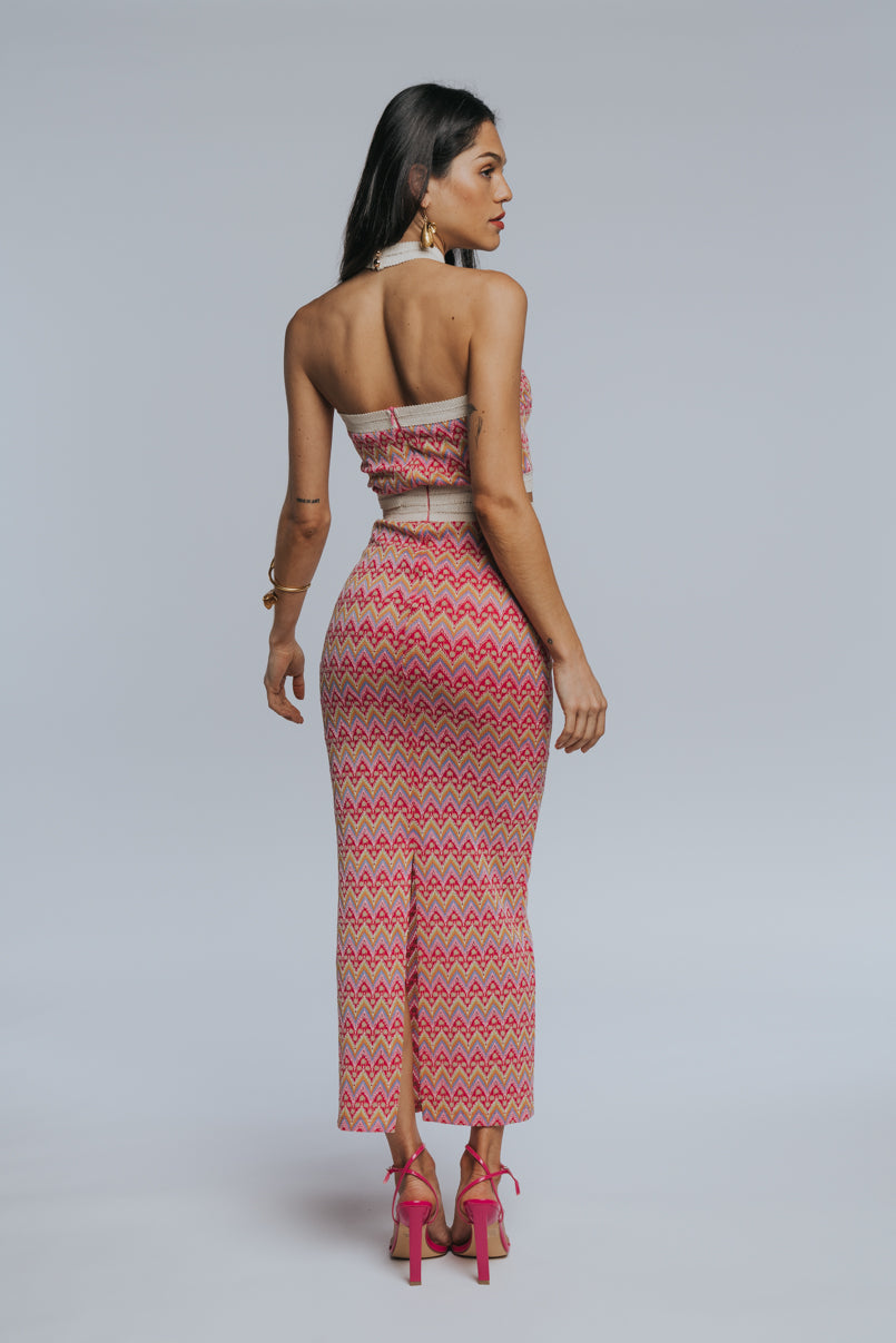 Vestido halter malha