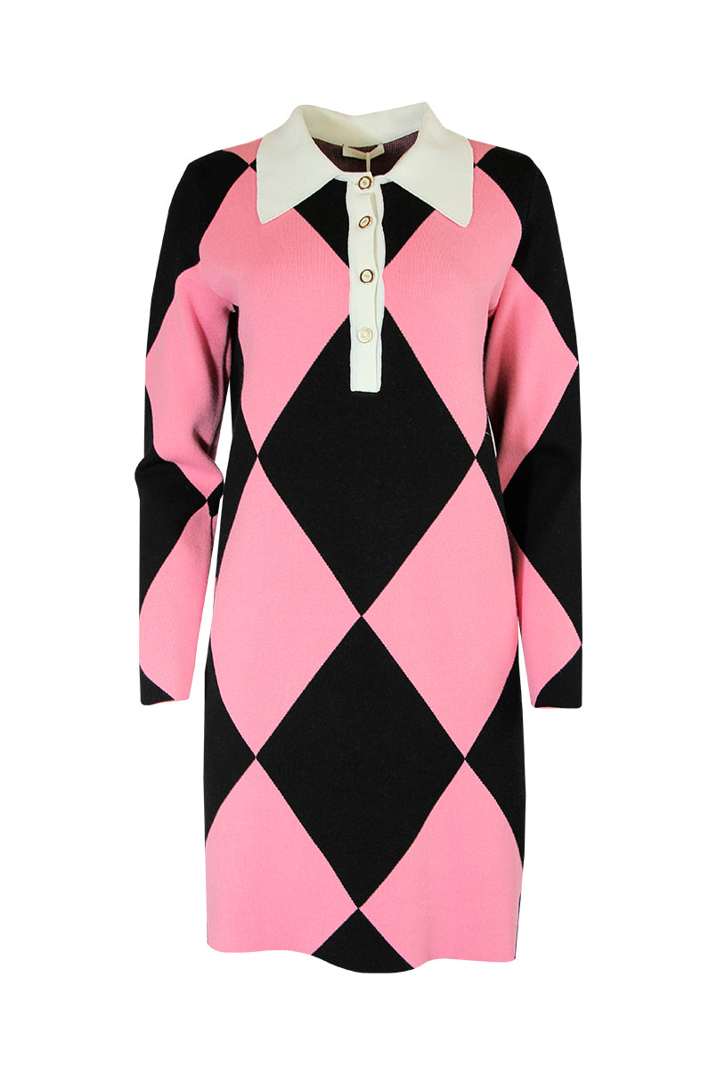 Vestido jacquard tipo polo