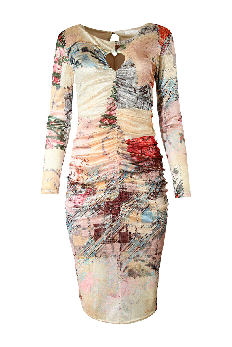 Vestido justo tule aveludado