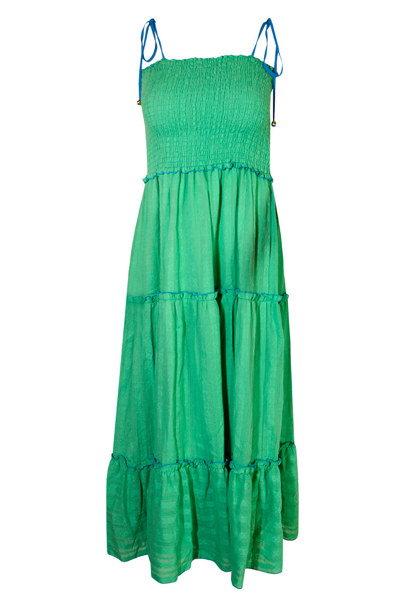 Vestido mídi folhos