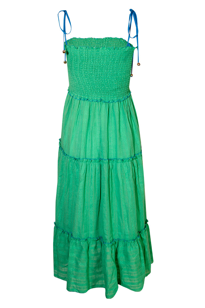 Vestido mídi folhos