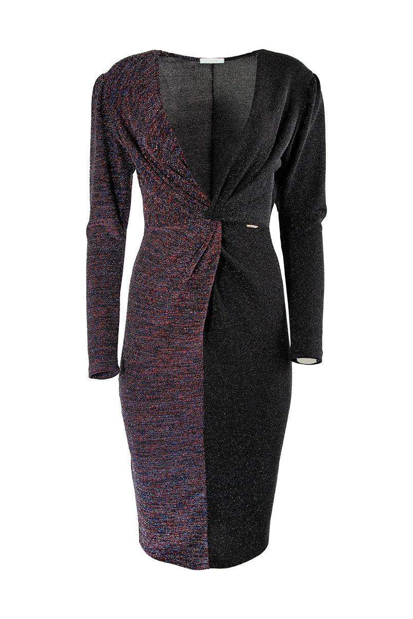 Vestido midi malha brilhante