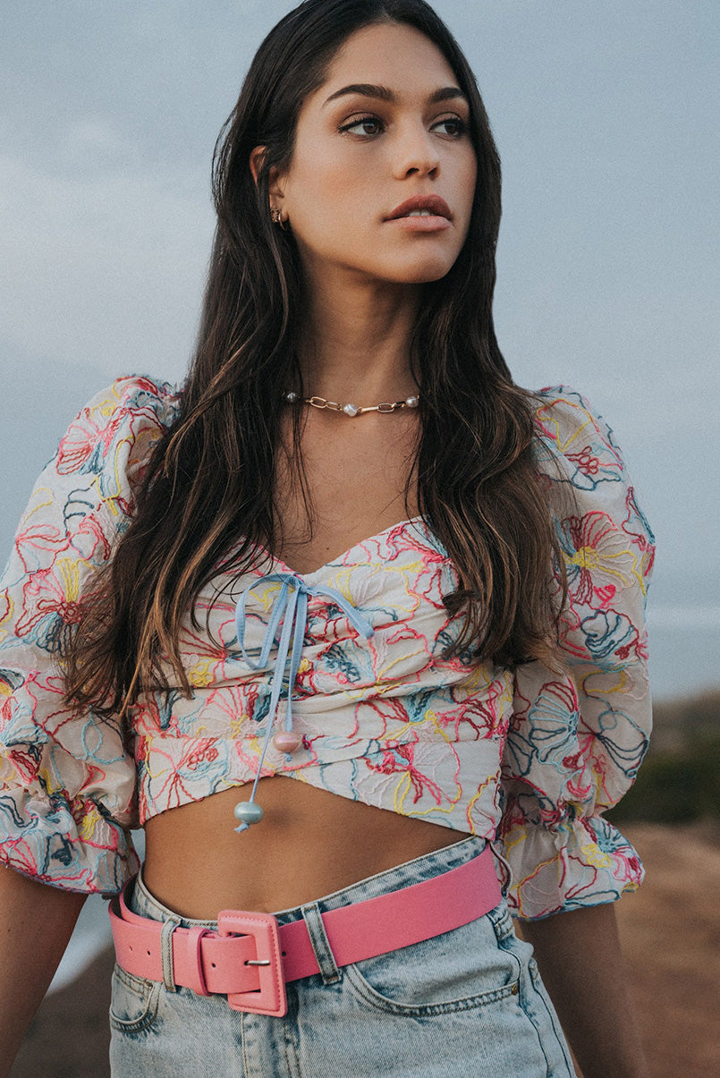 Blusa Cropped Bordada