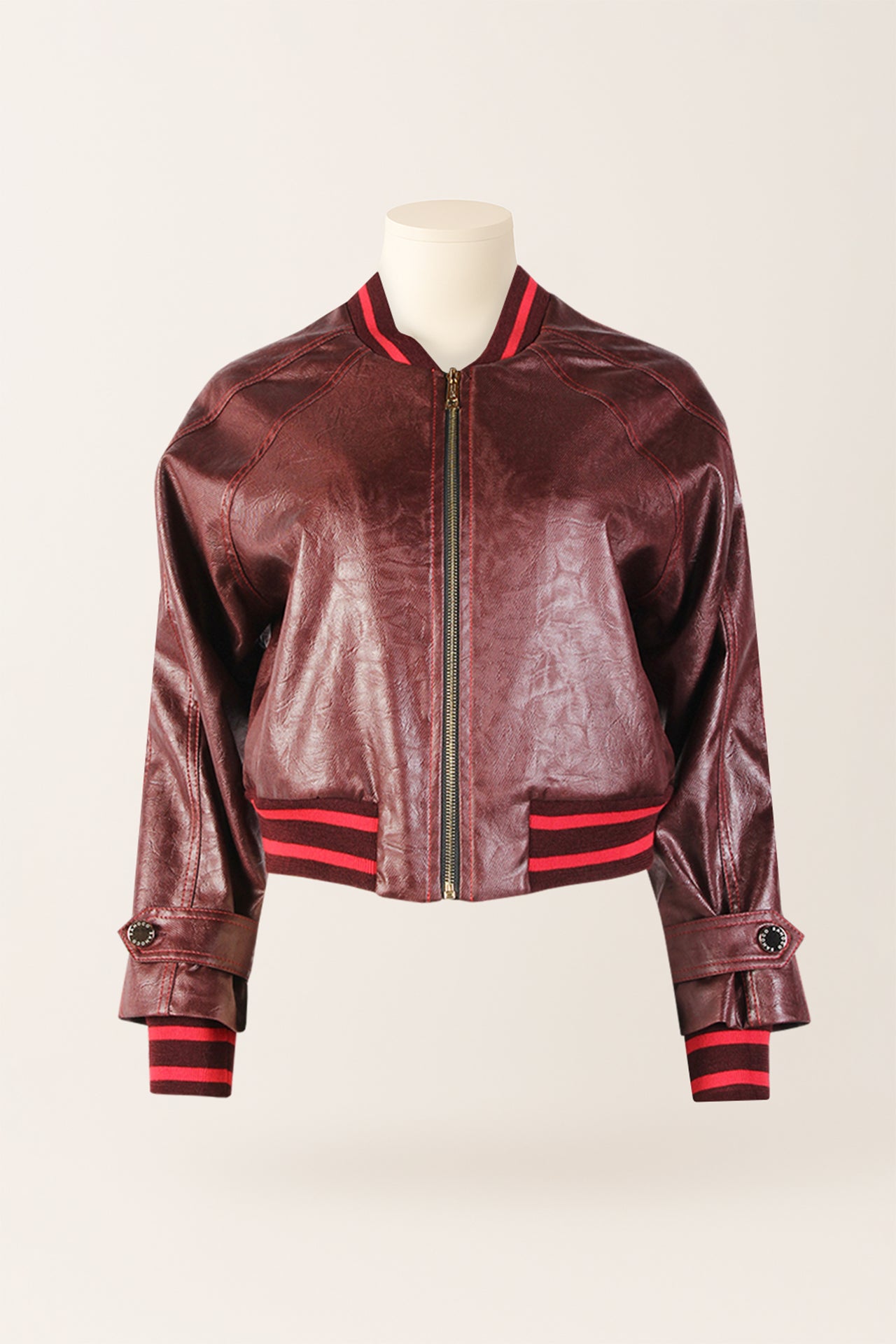 Casaco Bomber com Punhos Contrastantes