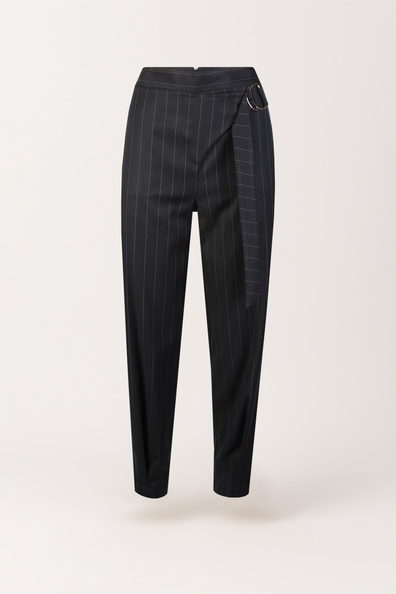 Calças de Alfaiataria Afuniladas com Fivela Lateral