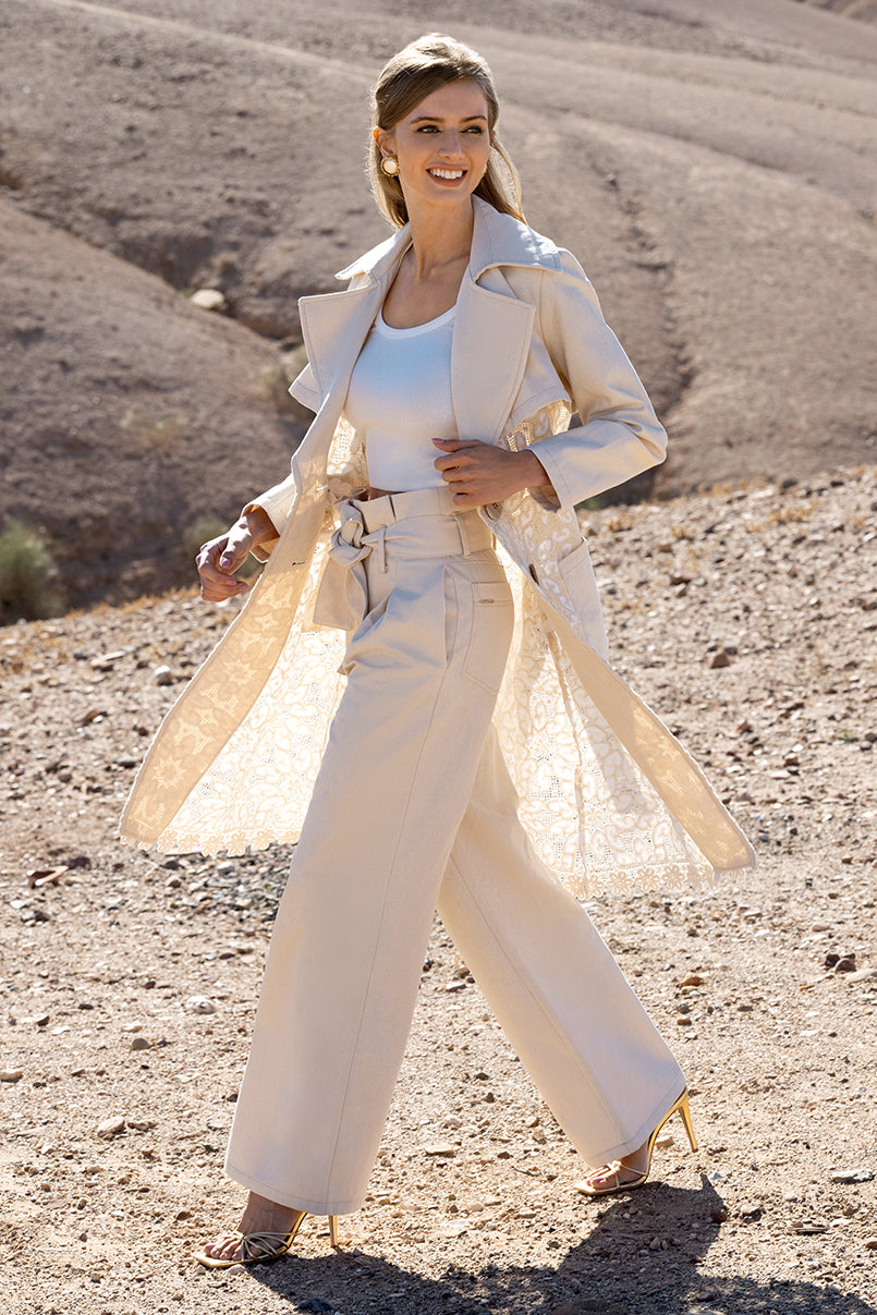 Calças paperbag com cinto