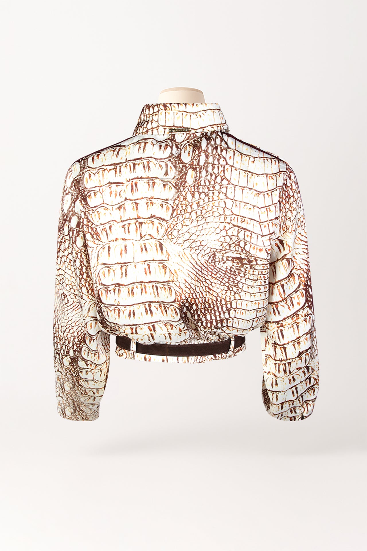 Camisa estampada animal em cetim