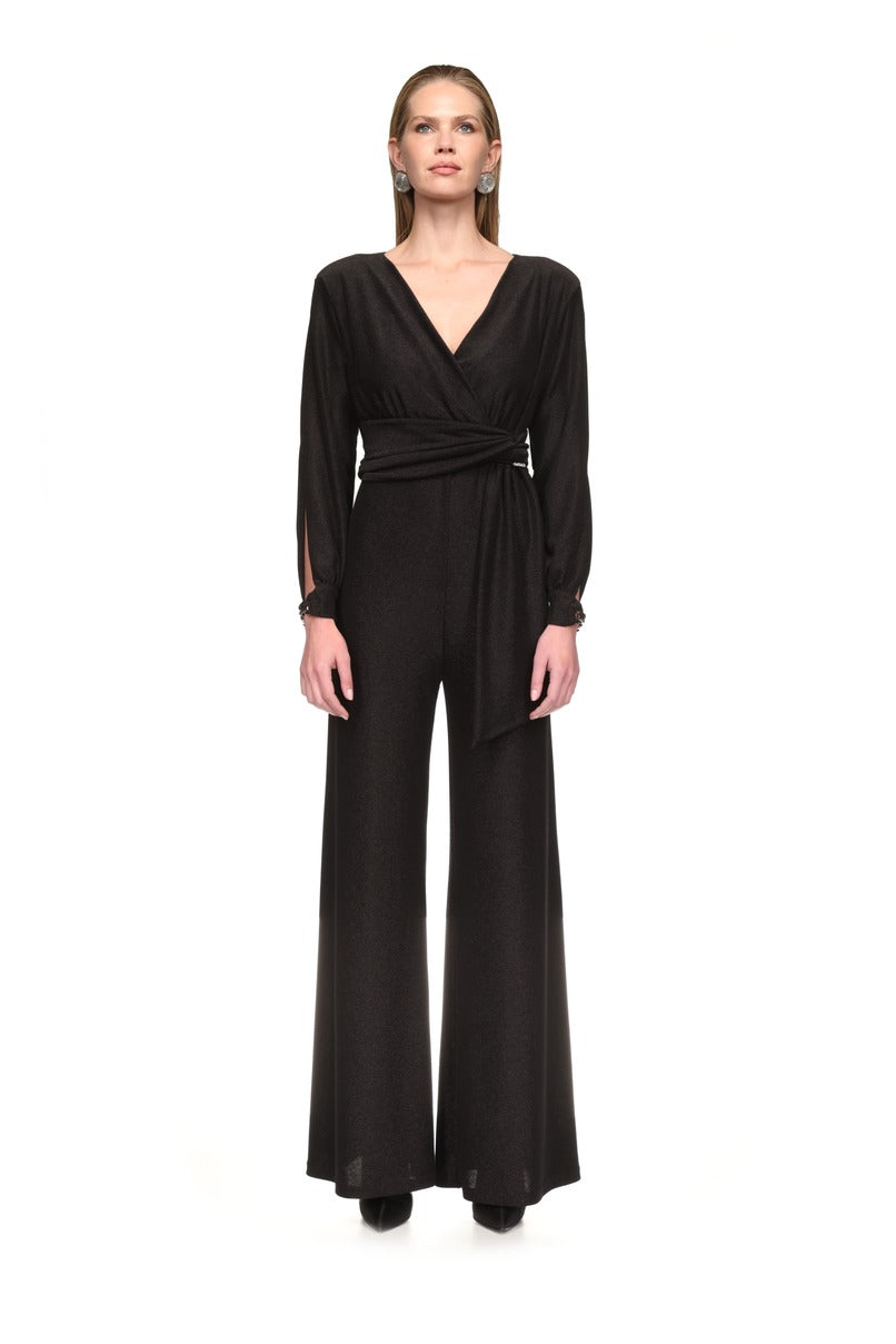 Macacão comprido de malha brilhante