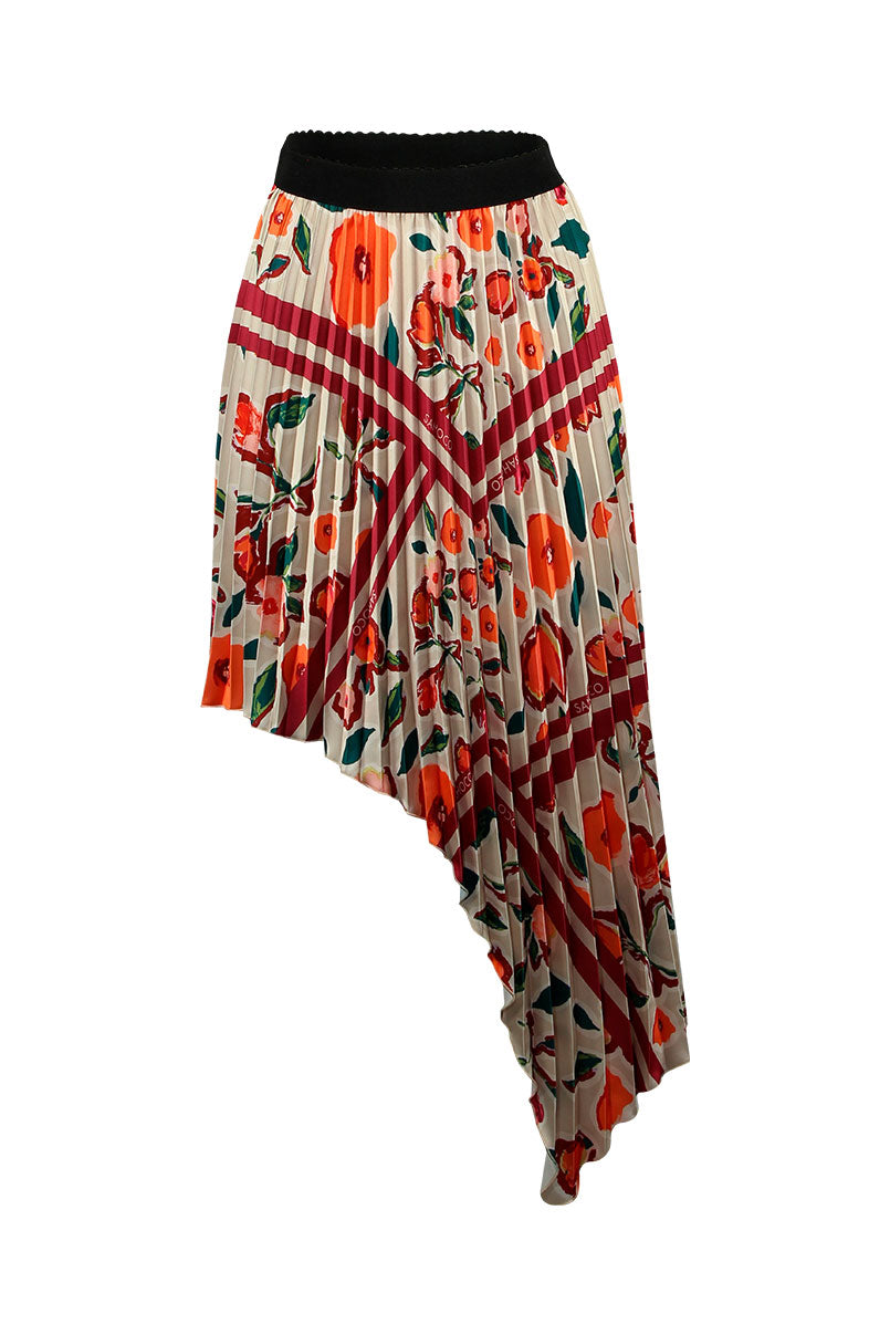 Saia Plissada Assimétrica