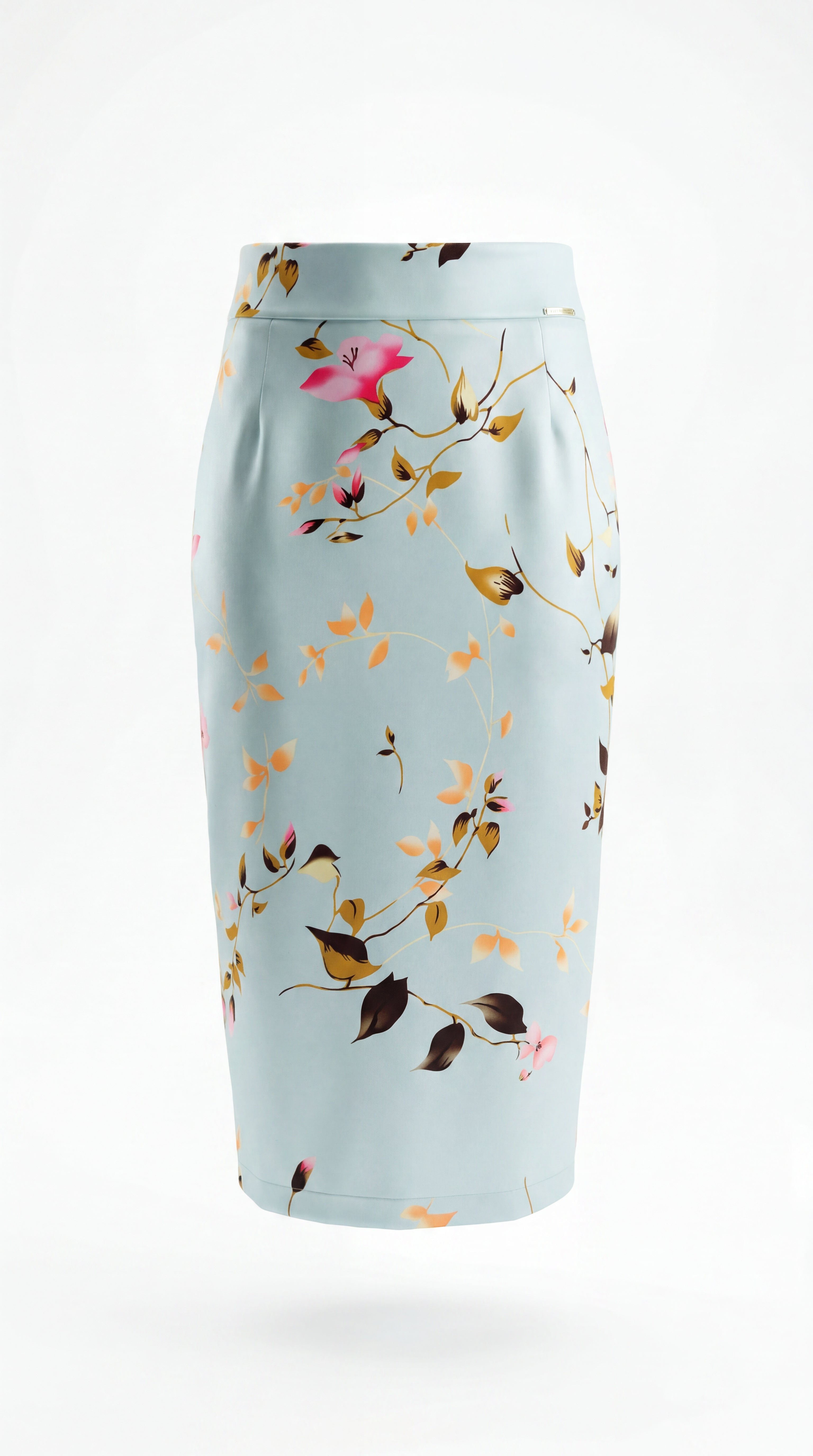 Saia Midi Acetinado Floral
