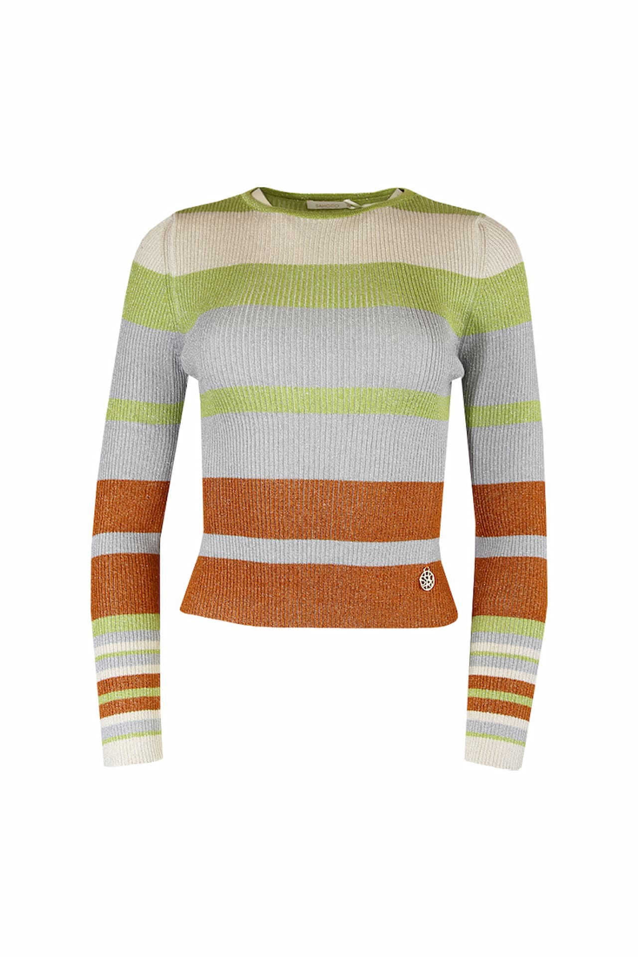 Camisola riscas fio metalizado