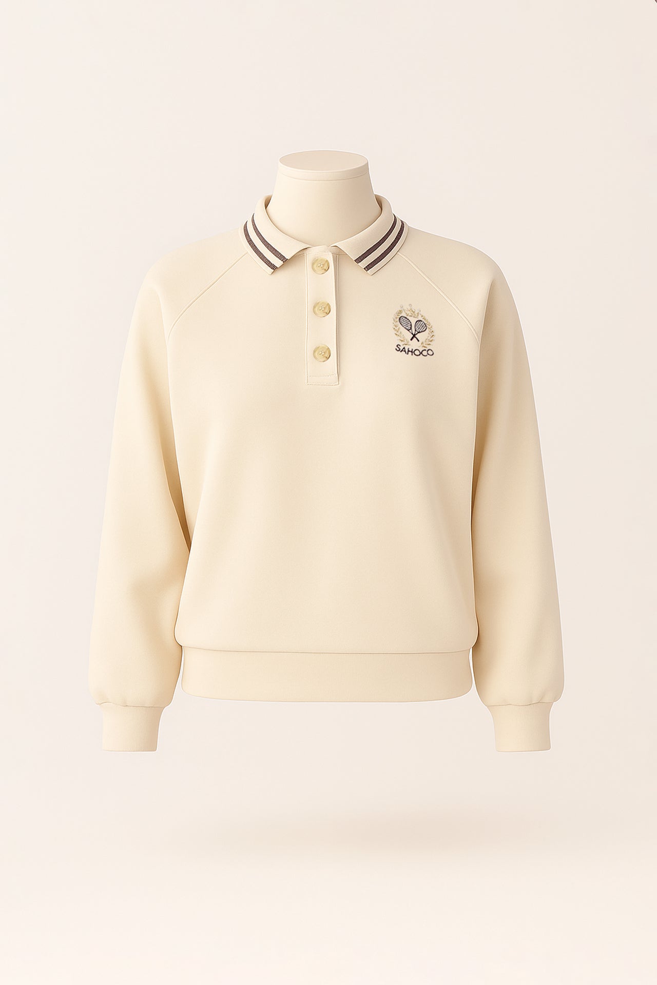 Sweater de Malha de Gola Polo