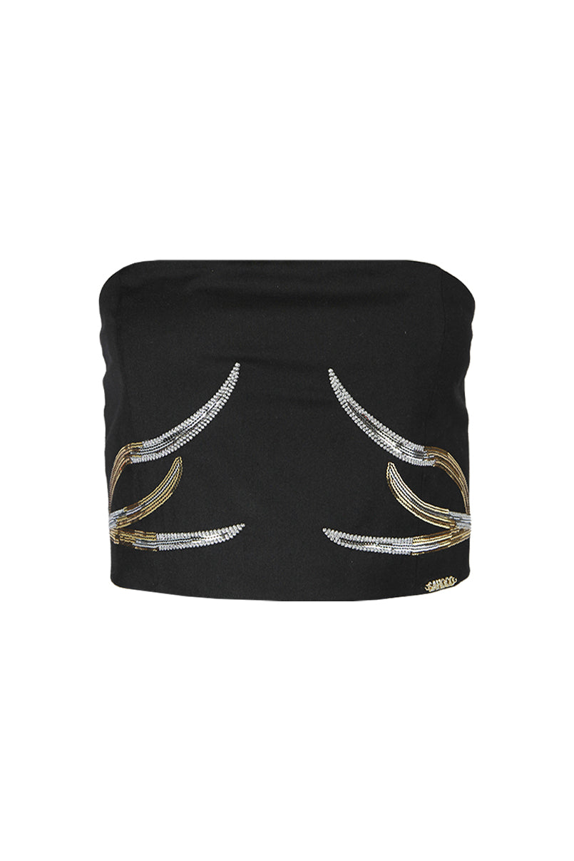 Top bandeau com lantejoulas