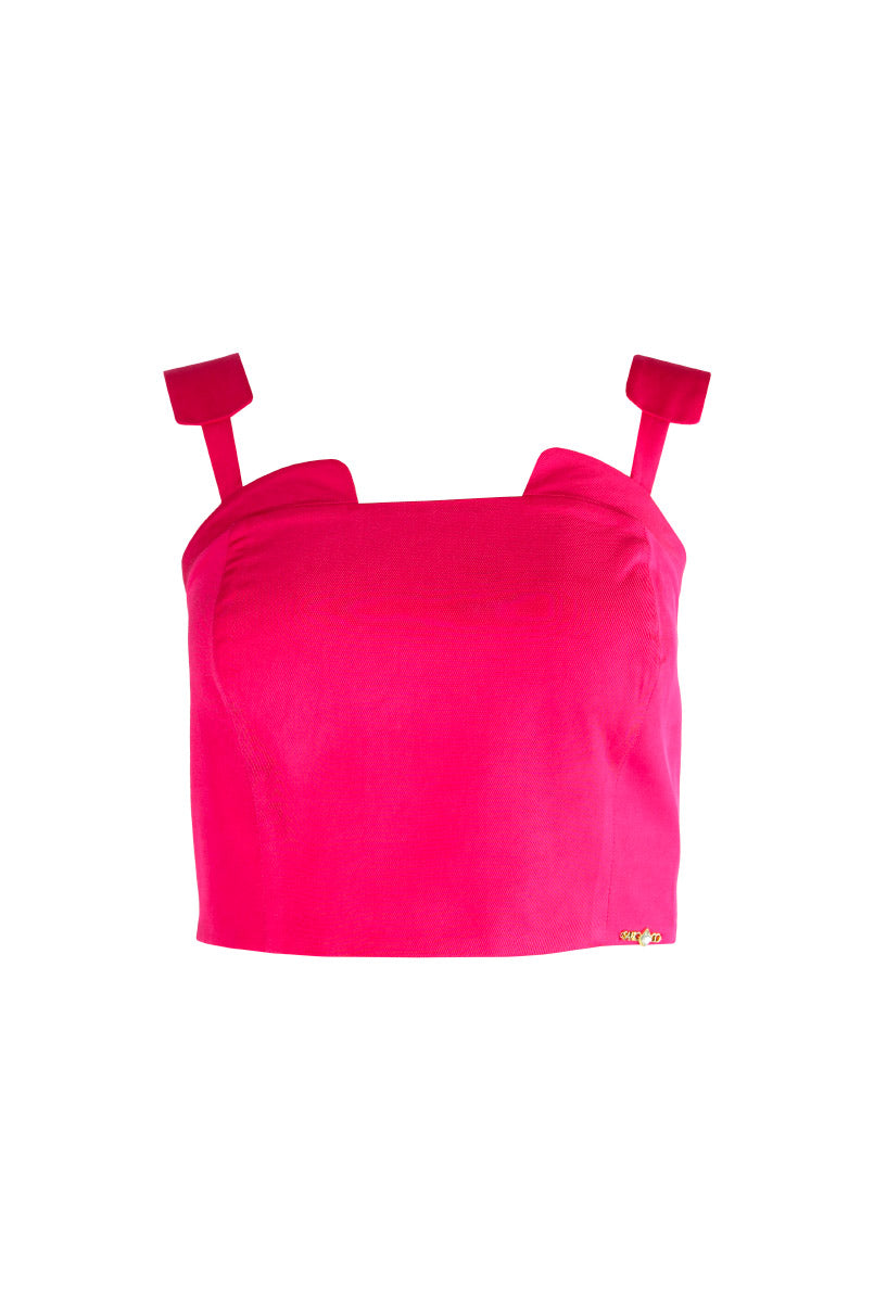 Top cropped de alças