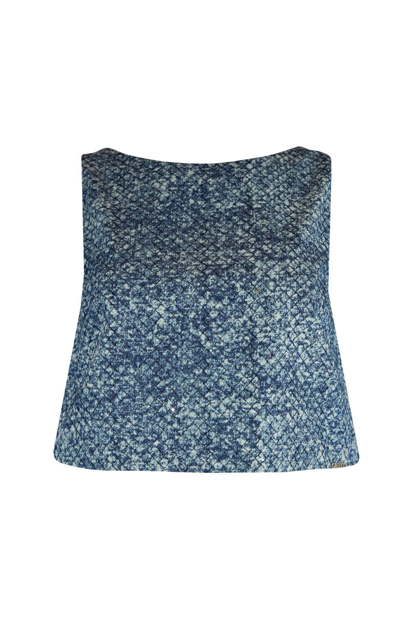 Top Efeito Denim