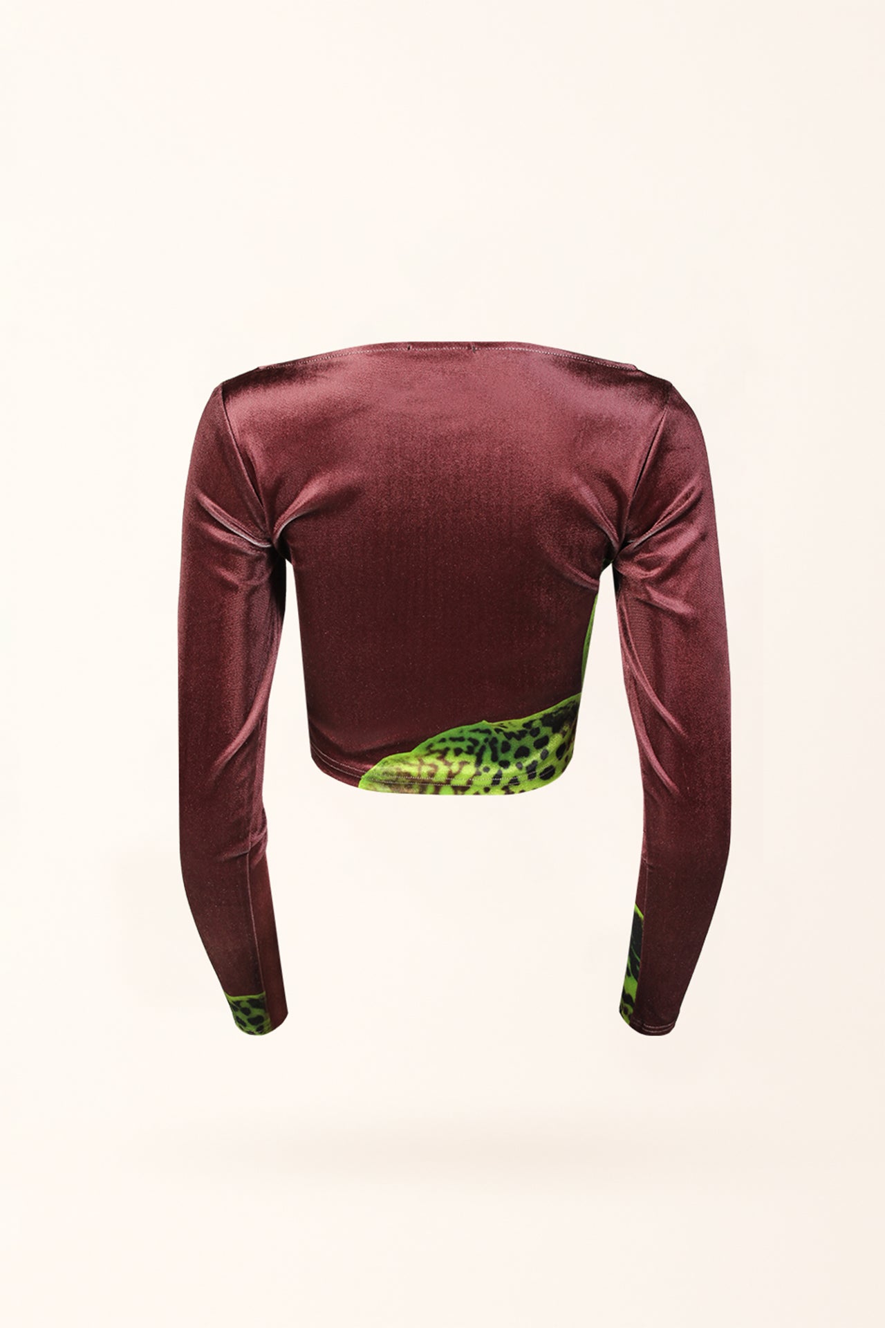 Top em Veludo com Estampa de Orquídea