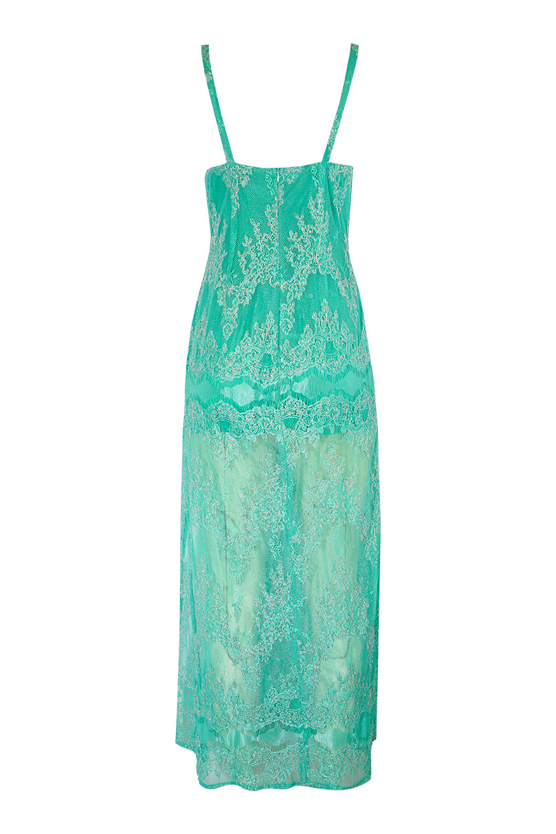 Vestido comprido rendado