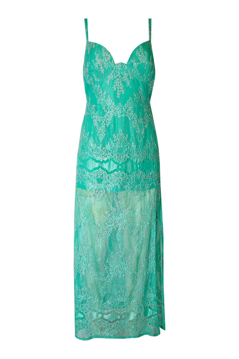 Vestido comprido rendado