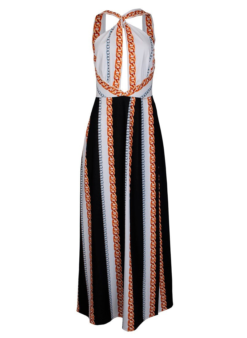 Vestido Gola Halter Estampado