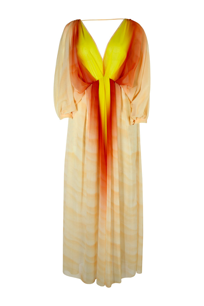 Vestido Kaftan Estampado Pôr do Sol
