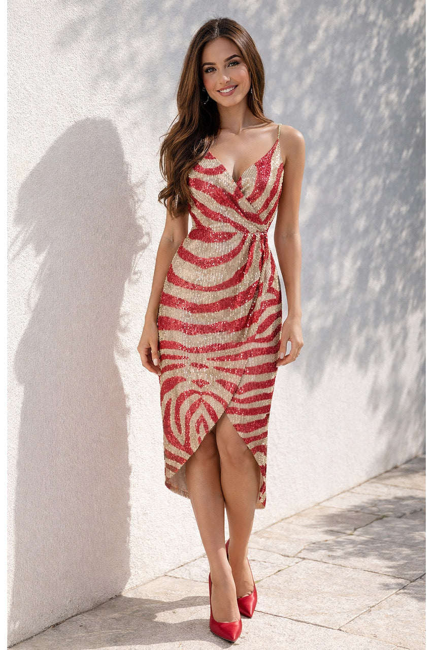 Vestido midi de lantejoulas