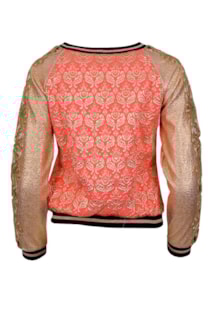 Camisola combinada com mangas metalizadas