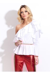 Blusa asimétrica con flecos