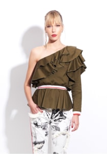 Blusa asimétrica con flecos