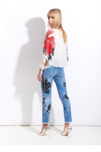 Pantalón recto con estampado