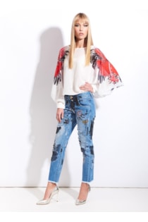 Pantalón recto con estampado