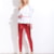 Metallized effect pants with side band