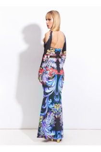 Vestido estampado com cut out