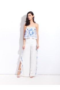 Long jumpsuit with side opening