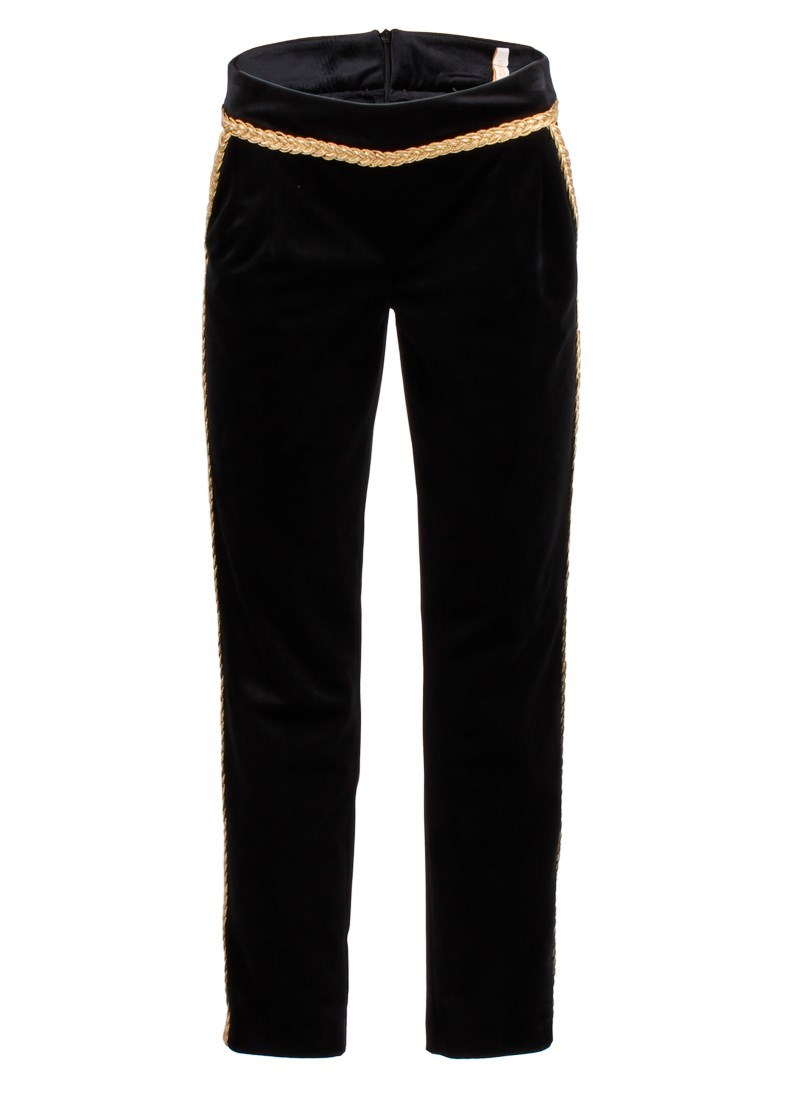 Suede effect pants with braided band
