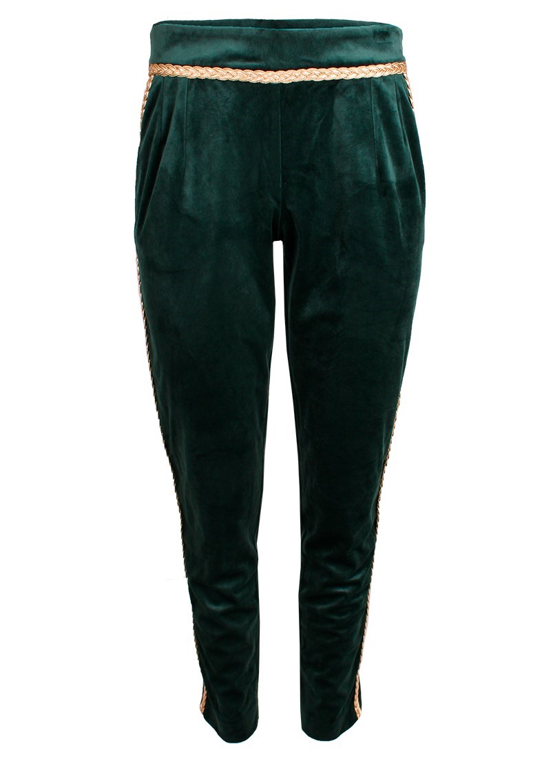 Suede effect pants with braided band