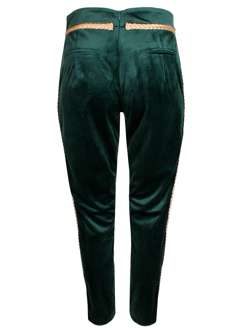 Suede effect pants with braided band