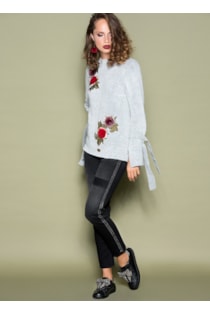 Pantalones con banda lateral brillante