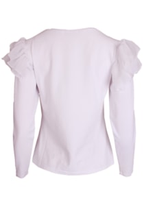 T-shirt com joias e folhos